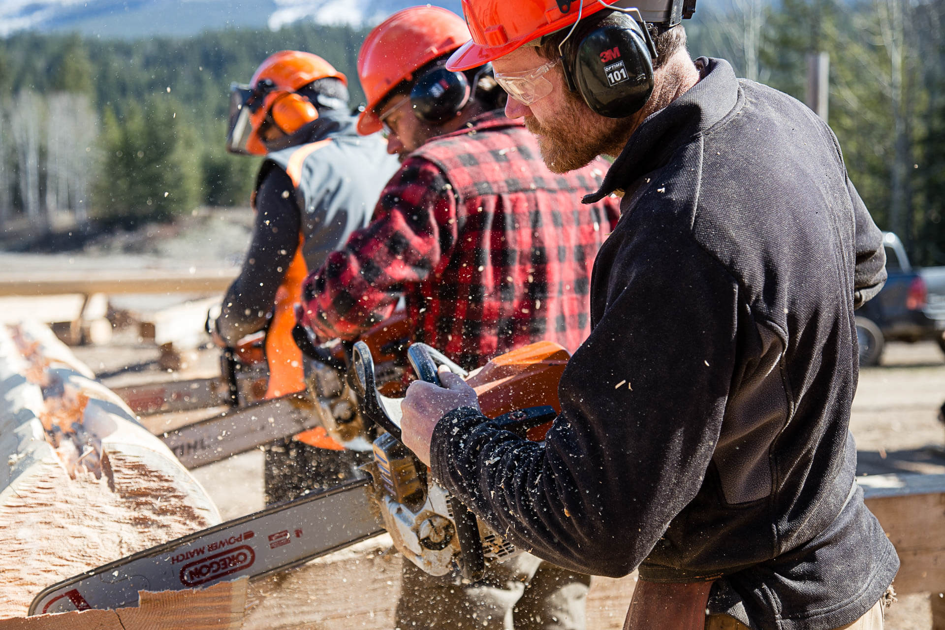 April 2018 Dave Stonehouse Log Building Course Golden British Columbia