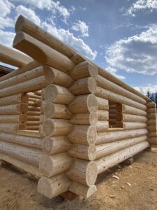 saddle notch full scribe student built cabin